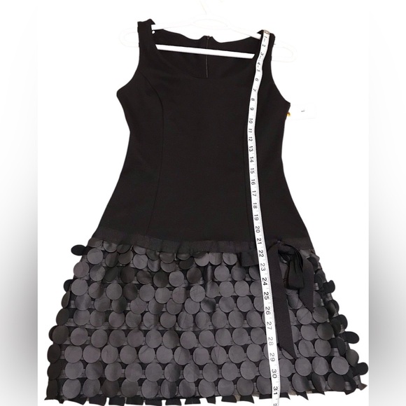 XXS🌹Polka Dots Vegan Leather Mini Black Dress - Picture 3 of 8